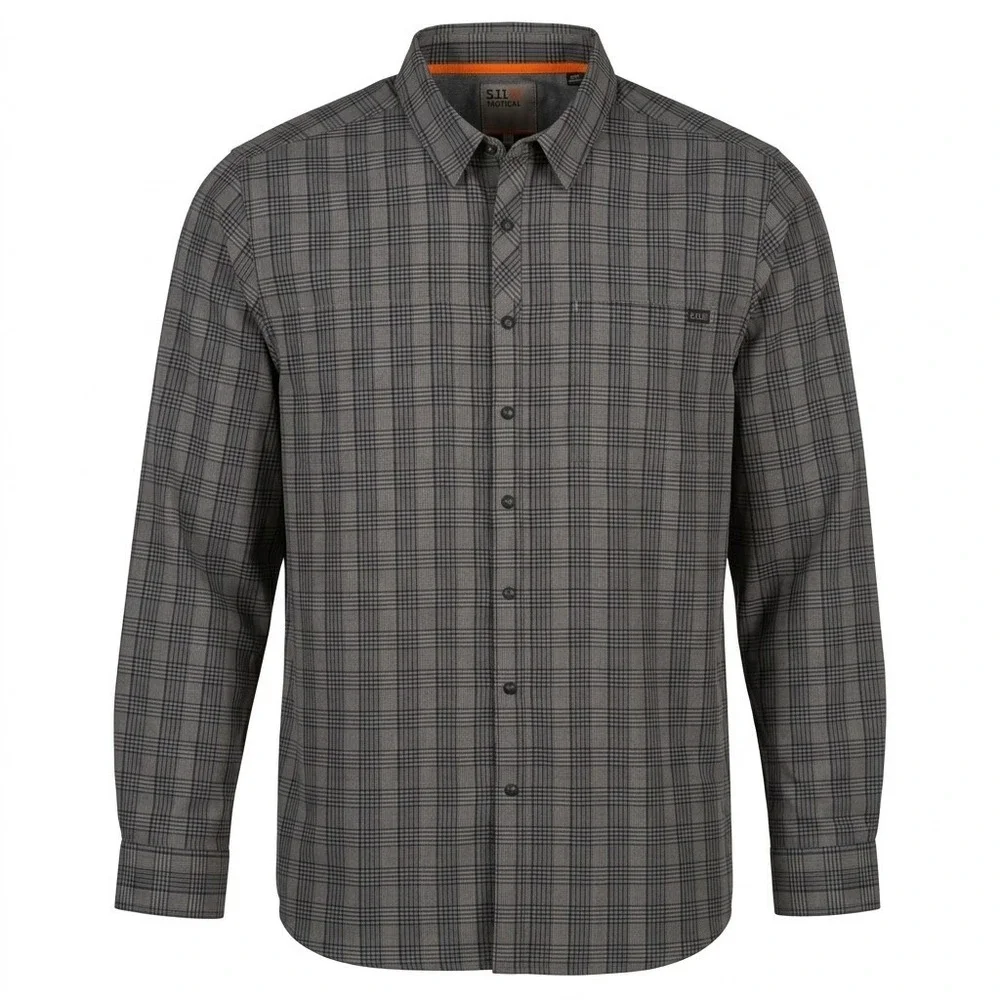 NEW 5.11 Tactical Men's LARGE Peak Long Sleeve Plaid Shirt Gray - Picture 11 of 11